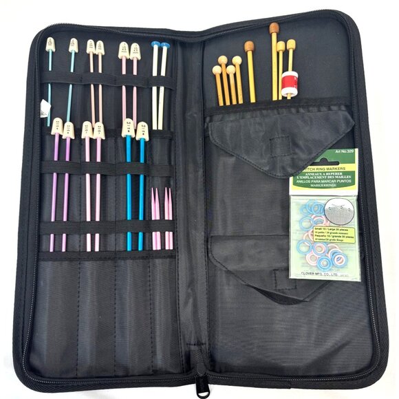 Set of Susan Bates Metal Knitting Needles, Clover, Crystal Palace, Art Bin Organ - Picture 1 of 10